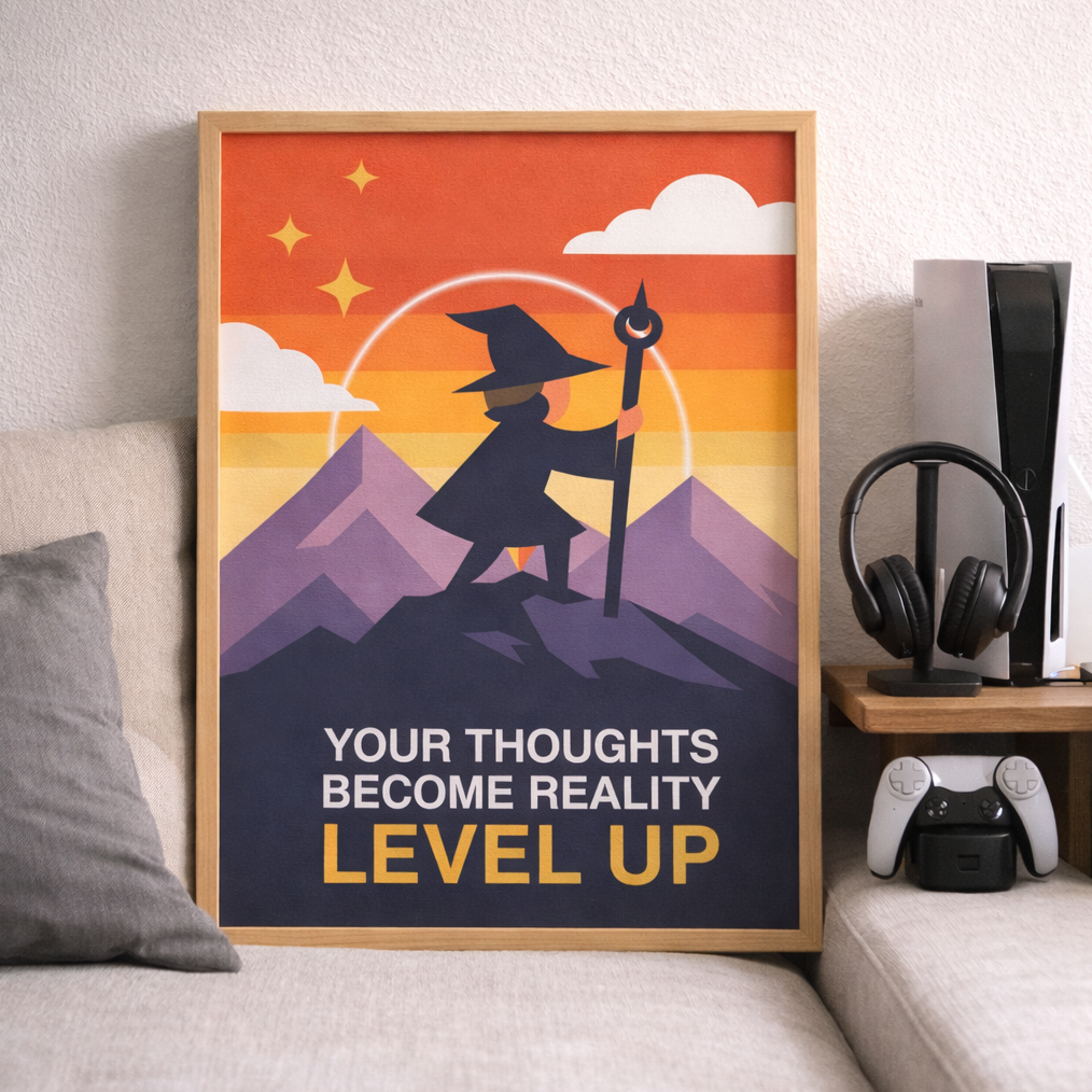 Level Up Mindset Poster - Digital Download - Instant Printable Wall Art