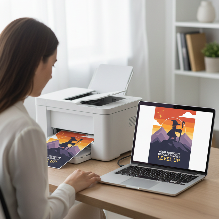 Level Up Mindset Poster - Digital Download - Instant Printable Wall Art