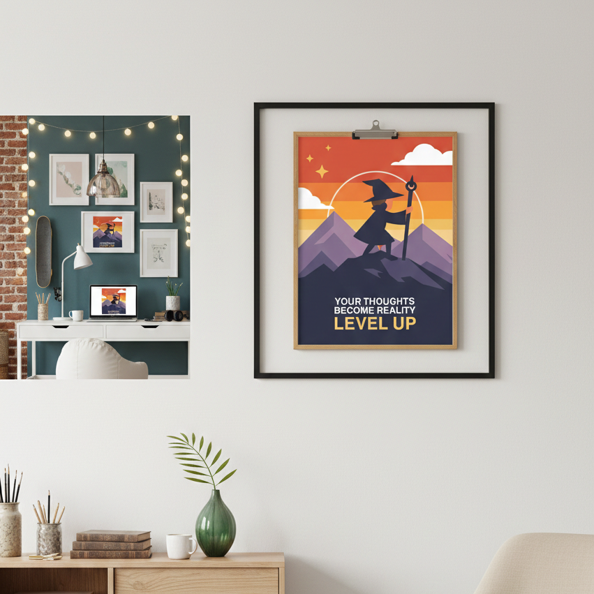 Level Up Mindset Poster - Digital Download - Instant Printable Wall Art