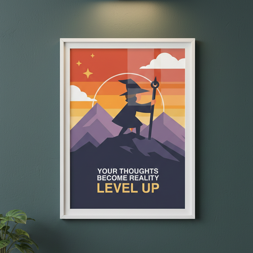 Level Up Mindset Poster - Digital Download - Instant Printable Wall Art