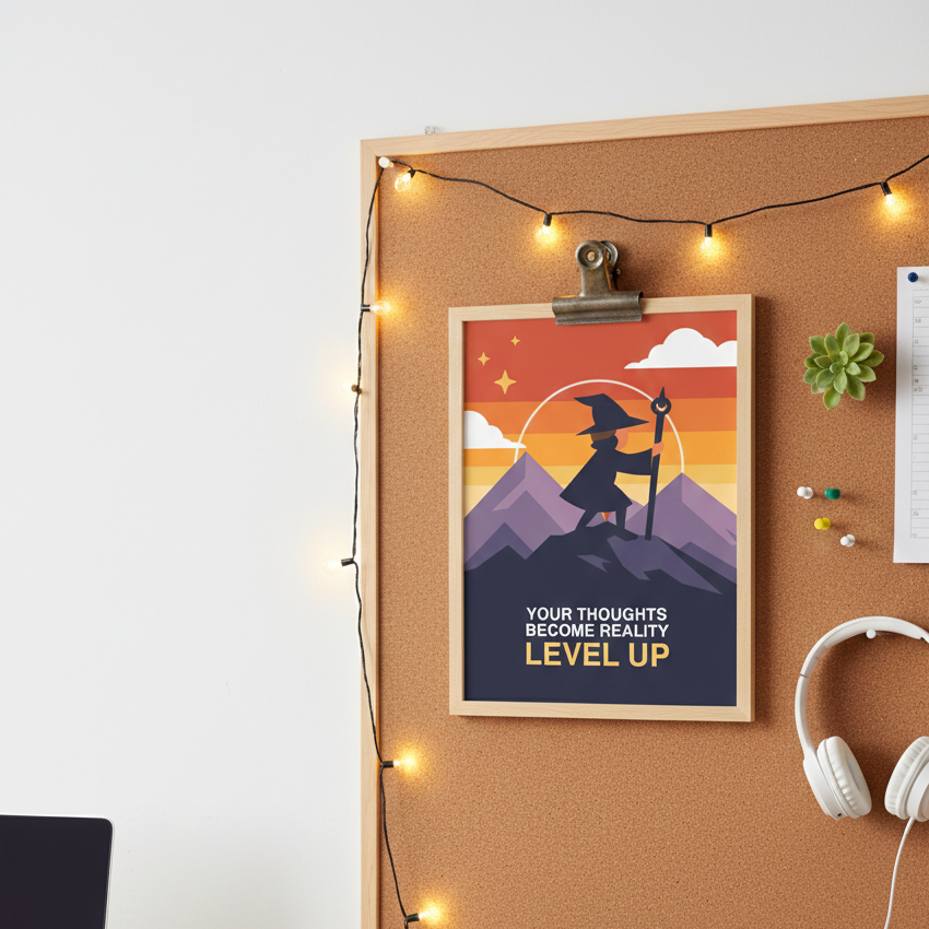 Level Up Mindset Poster - Digital Download - Instant Printable Wall Art